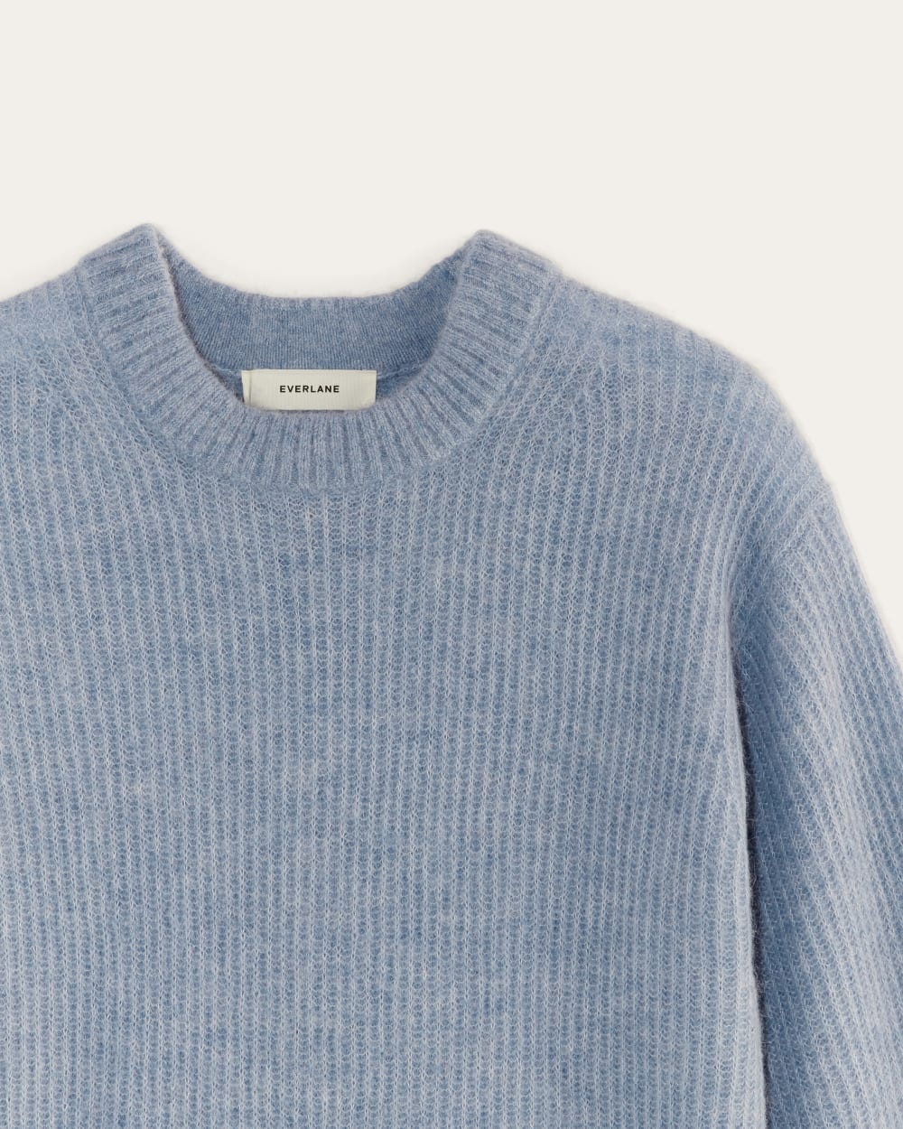 The Cocoon Crew in Alpaca in Heather Blue Slate — detail view