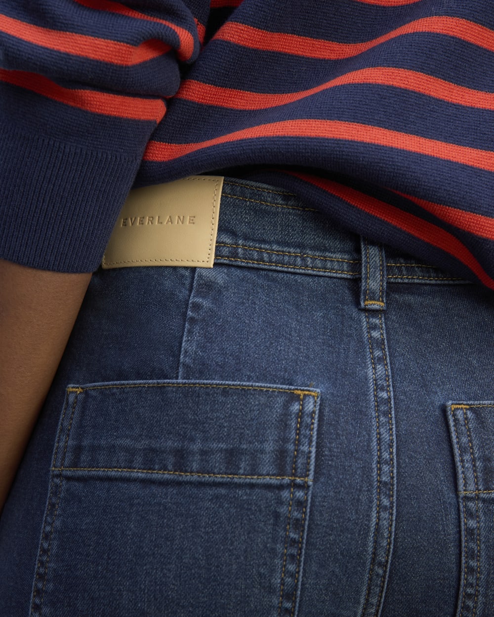 The '70s Wide Jean in Indigo Rinse — detail view