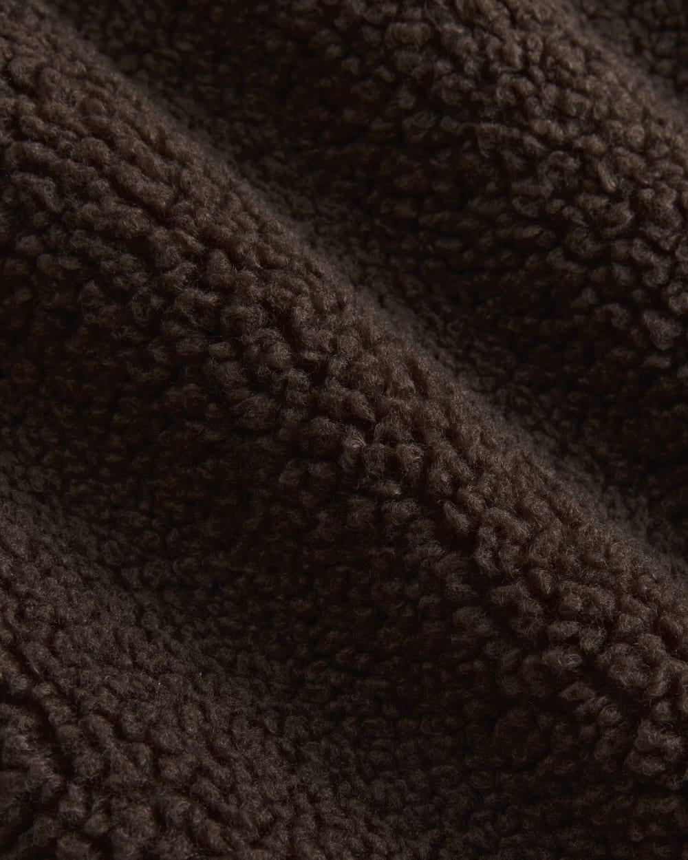Reversible Teddy Half-Zip Pullover in Coffee Bean — detail view