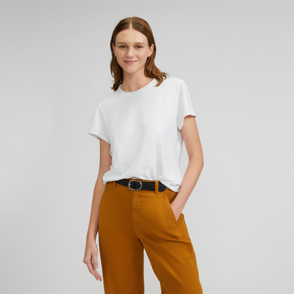 The Relaxed Hemp Tee in White — front view