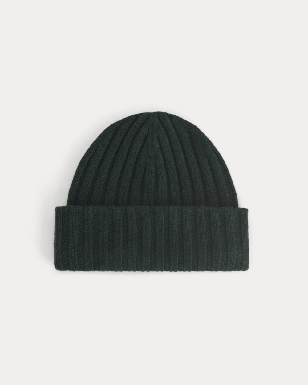Chunky Ribbed Beanie in Heathered Dark Sea — front view