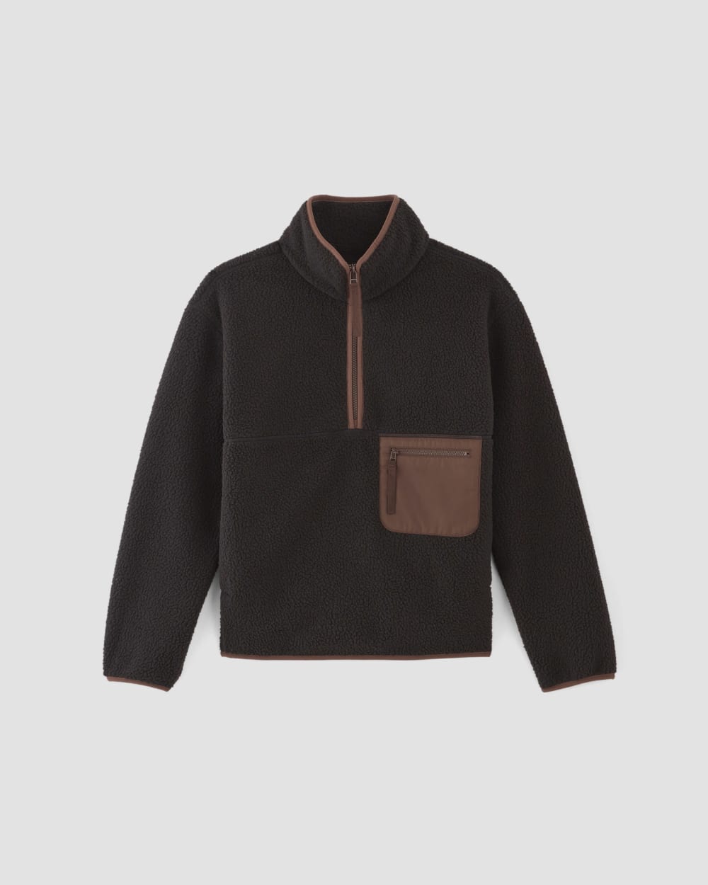 The ReNew Fleece Oversized Half-Zip in Black — alternate view