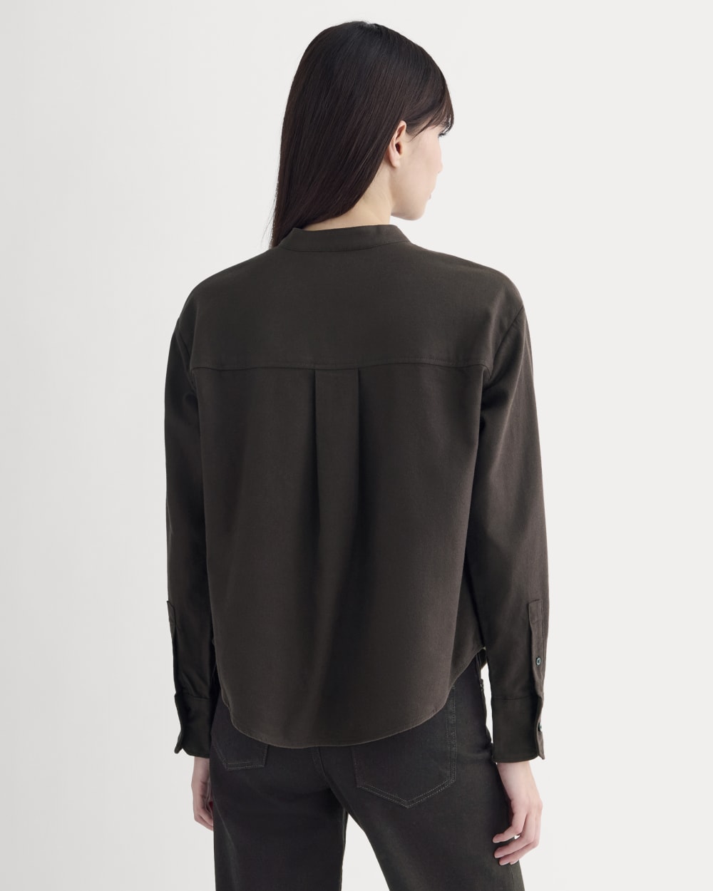 Flannel Shirt in Dark Chocolate — detail view