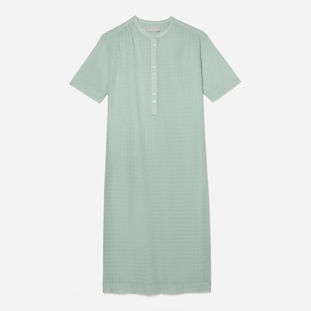 The Caftan Dress in White Sage — front view