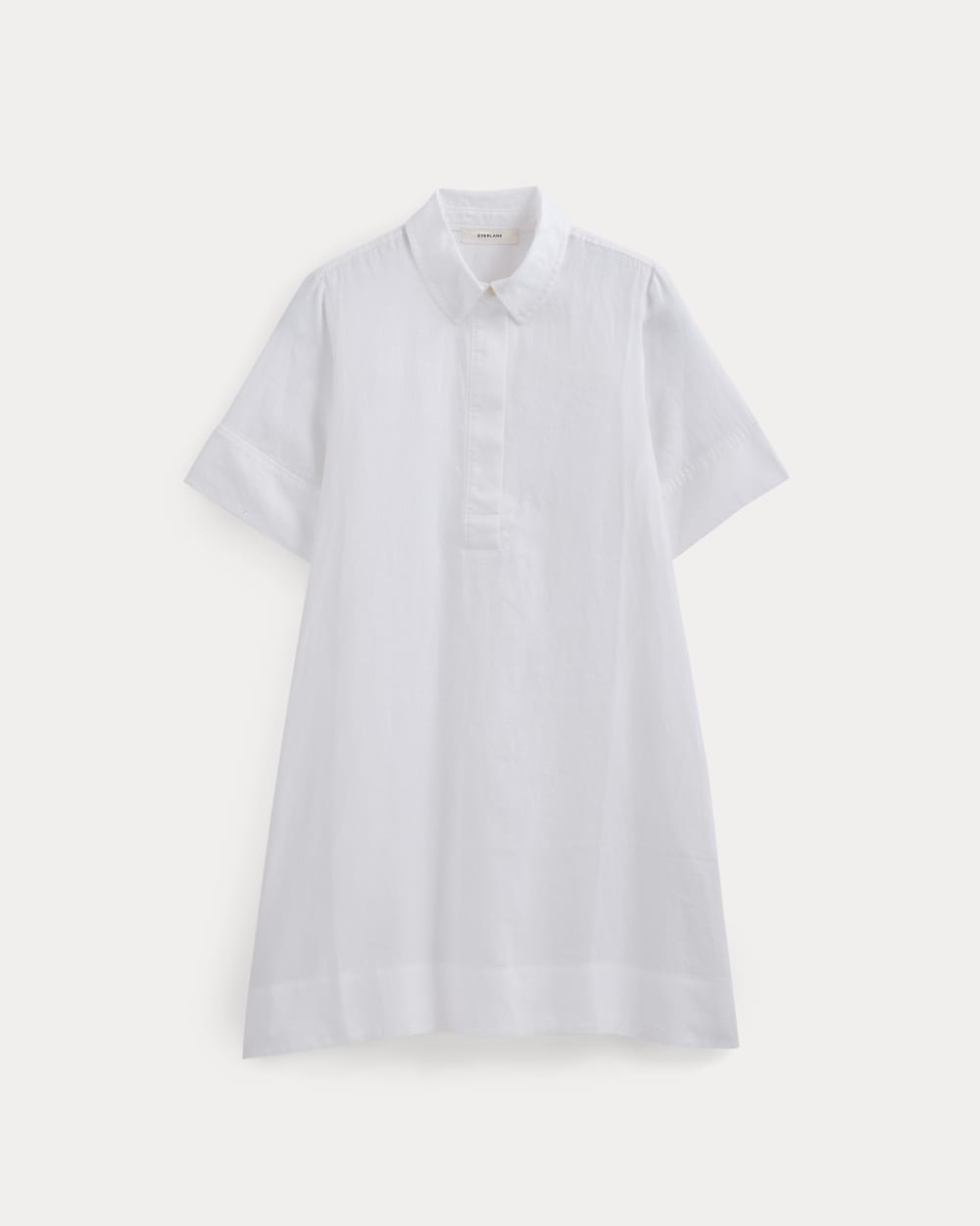 Mini Popover Shirtdress in Linen in White — alternate view