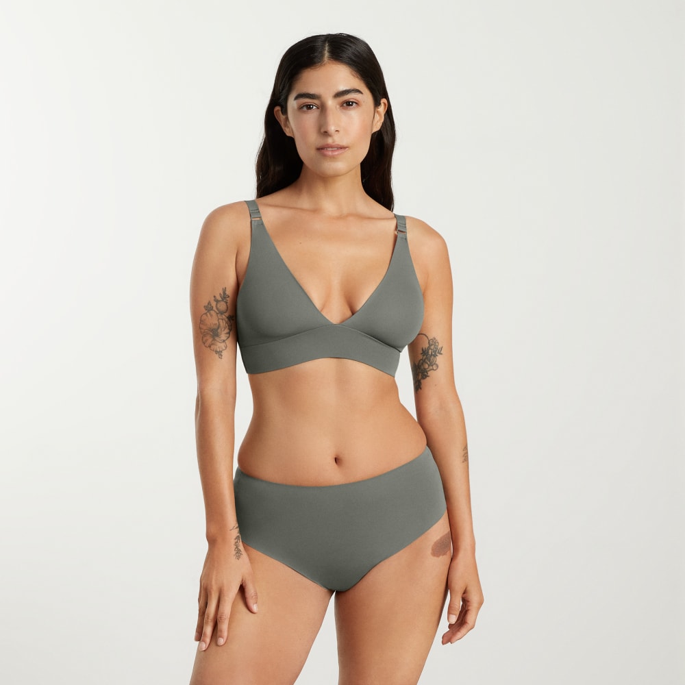 The Invisible Bra in Pewter Green — detail view