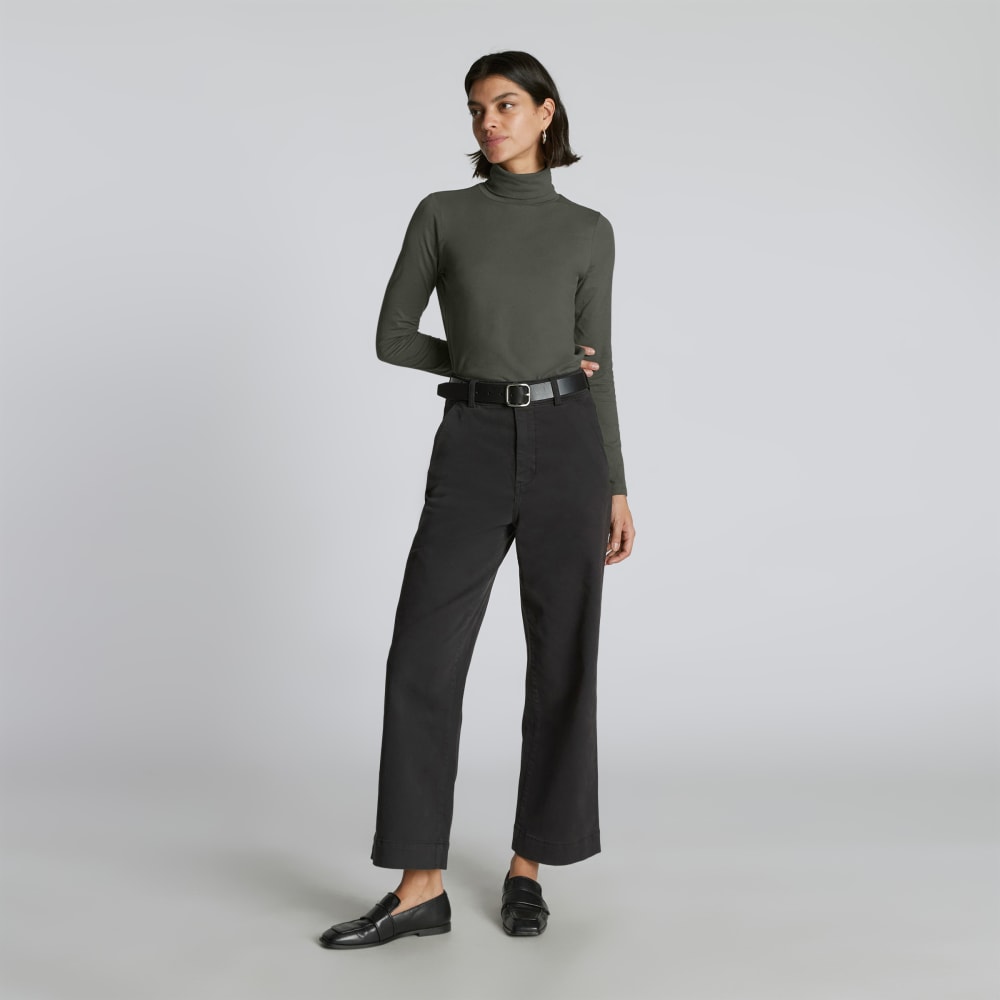 The Organic Cotton Turtleneck in Kambaba — detail view