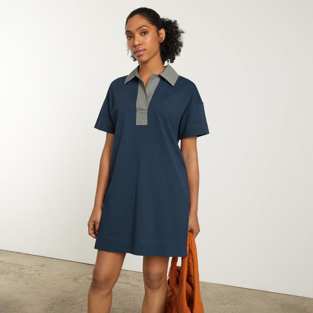 The Organic Cotton Polo Dress in Atlantic — alternate view