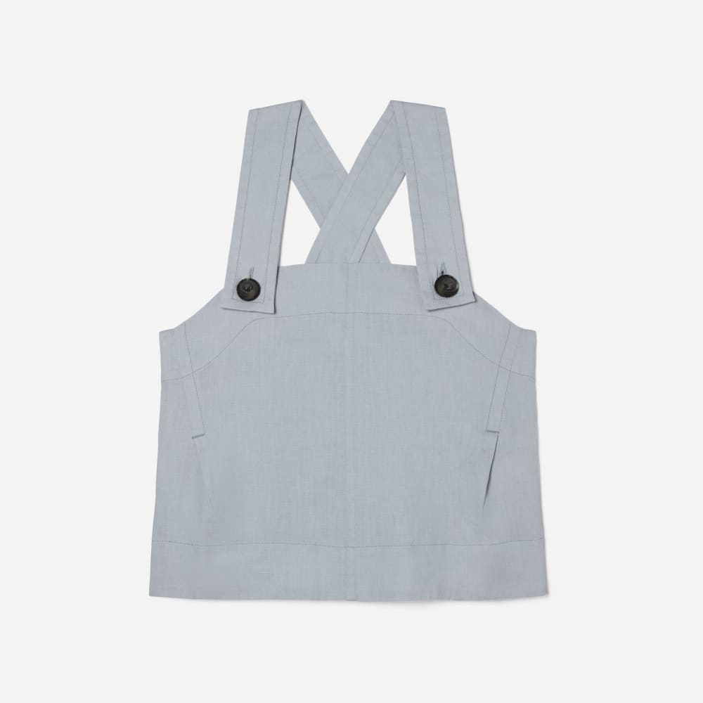 The Apron Linen Tank in Sky — front view