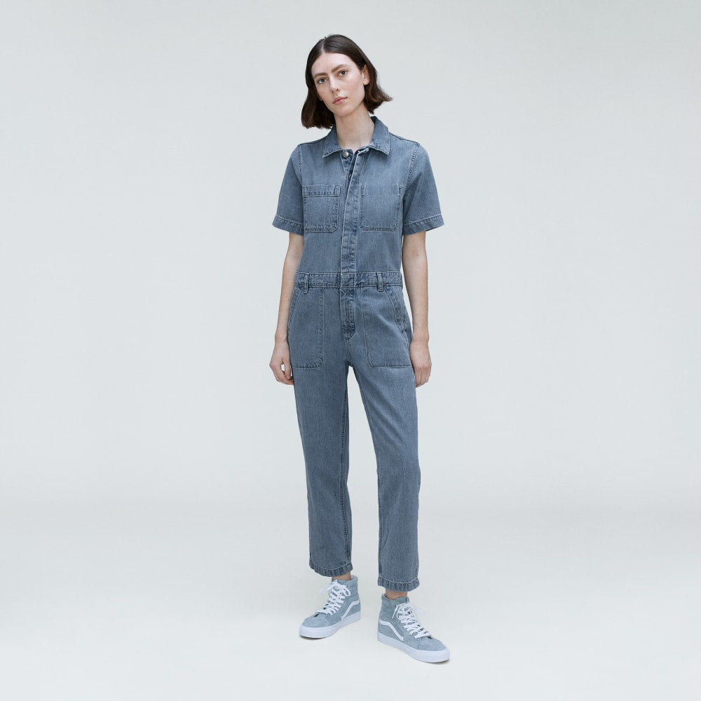The Supersoft Jean Coverall in Shallow Water — front view