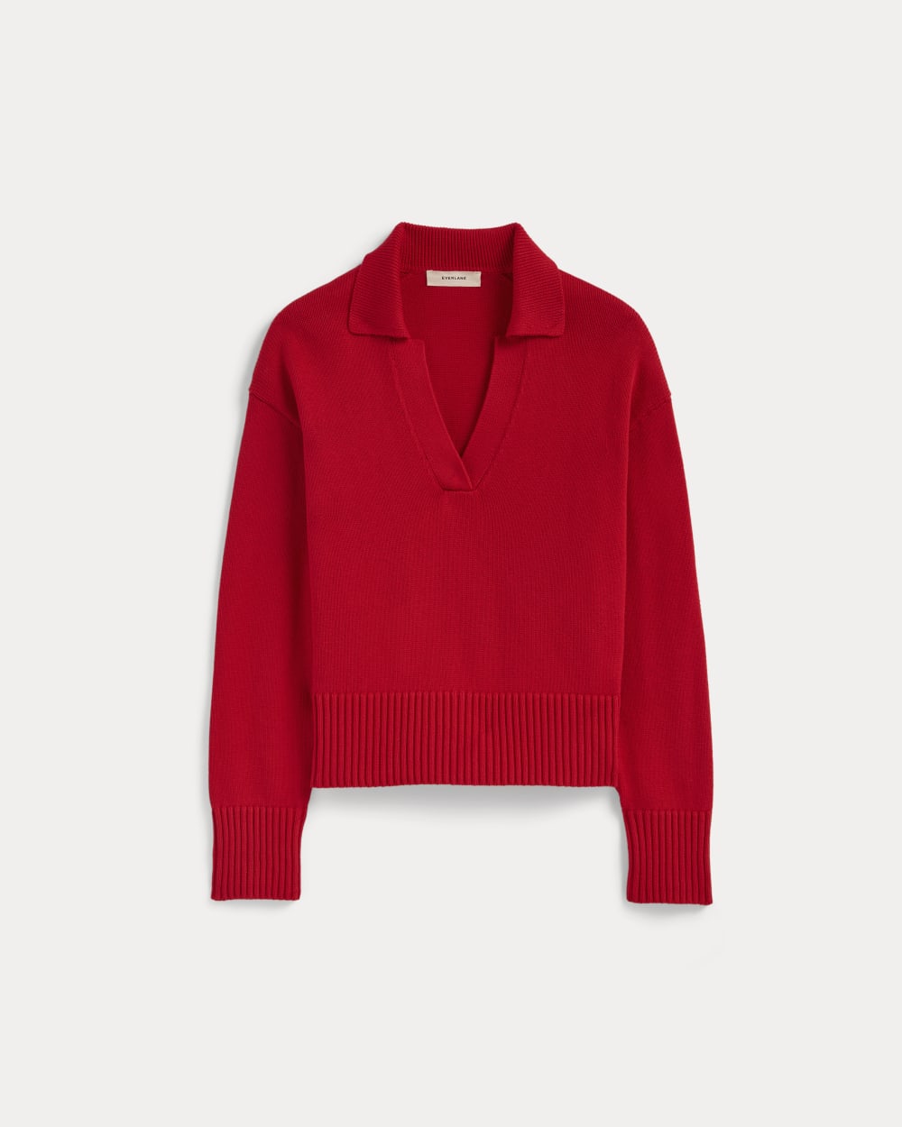 The Boxy Polo in Everyday Cotton in Classic Red — alternate view