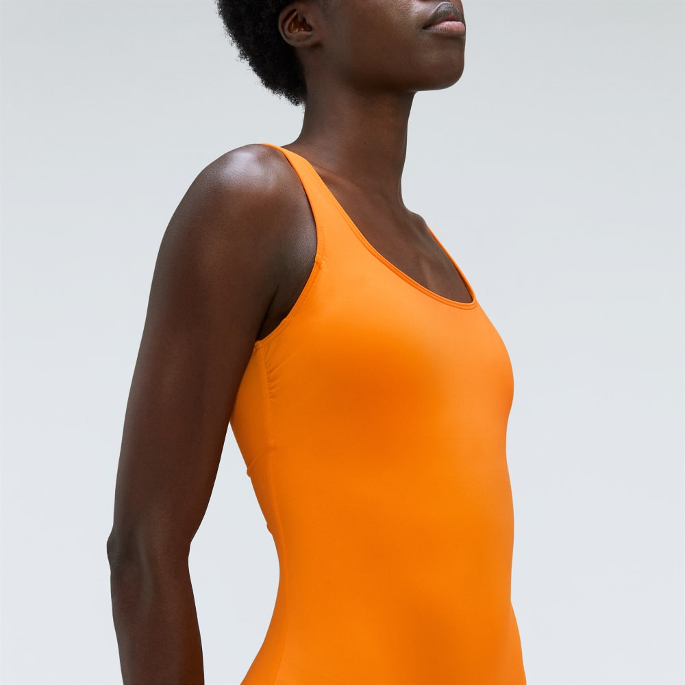 The Square-Neck One-Piece in Turmeric — detail view