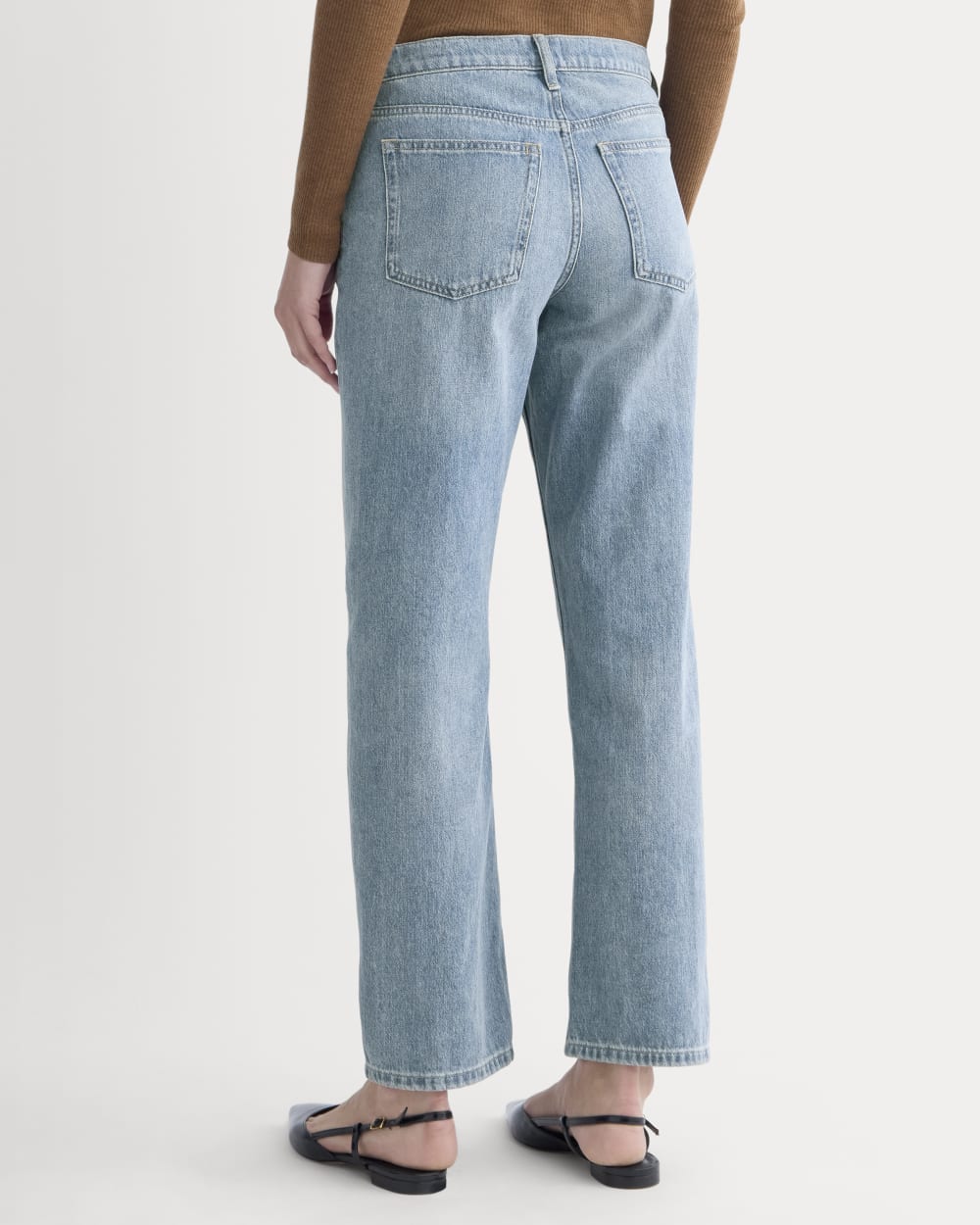 Low-Rise Straight Jean in Tungsten Scratch — detail view