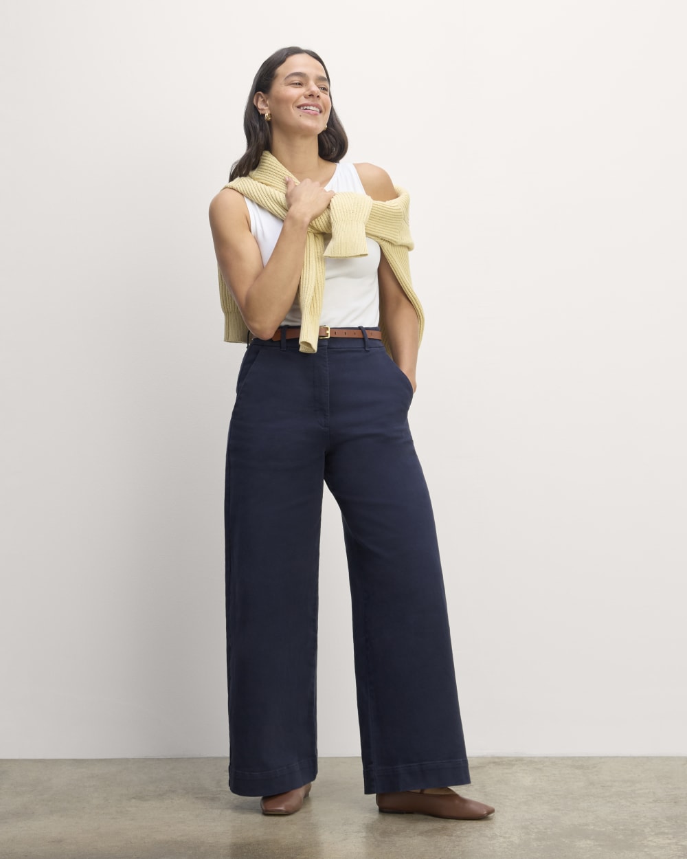 The Phoebe Trouser in Navy — front view