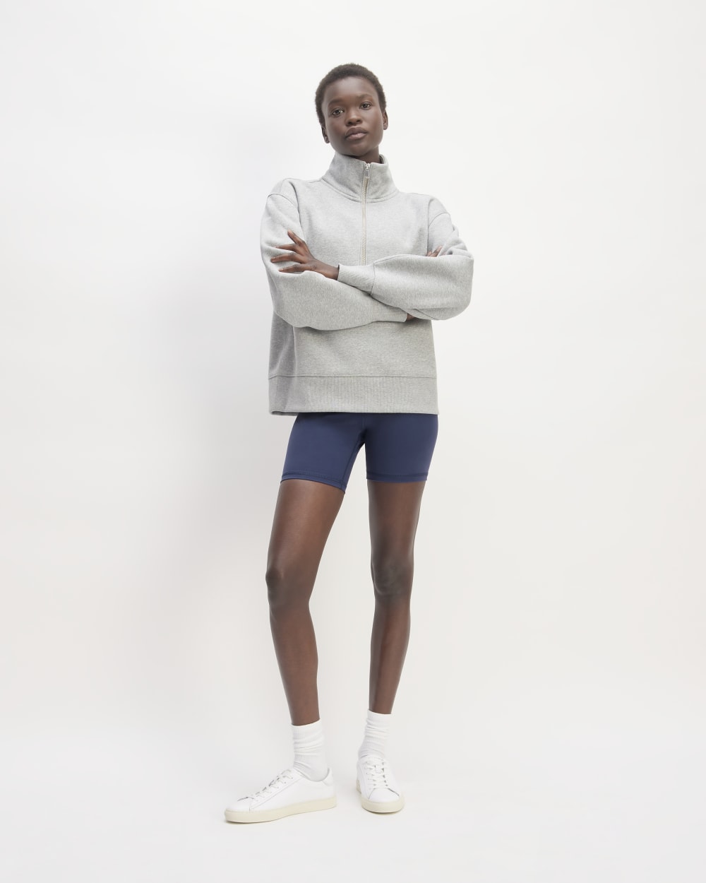 The Perform Bike Short in Ocean Blue — front view