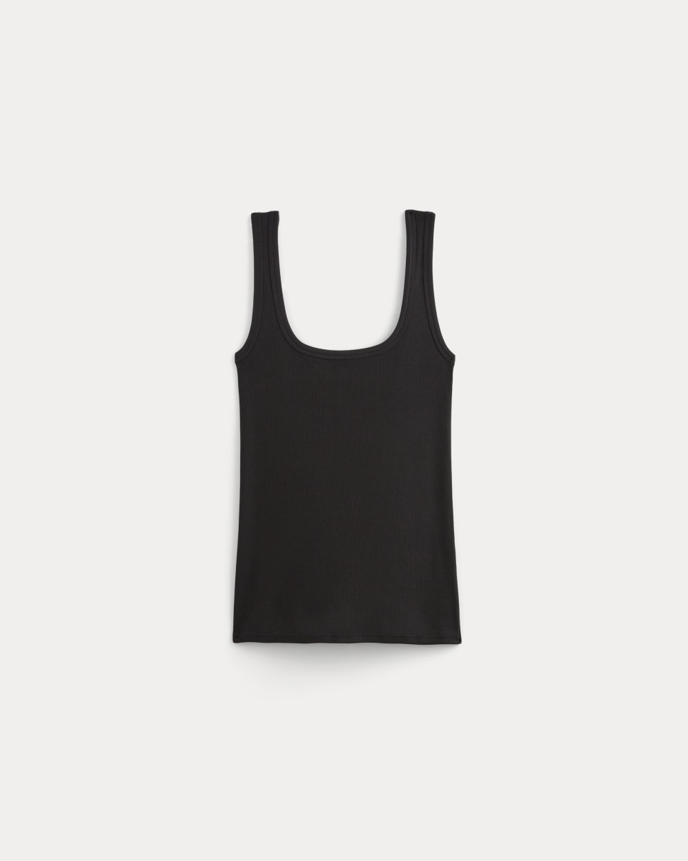 The Luxe Rib Square-Neck Tank in Black — alternate view