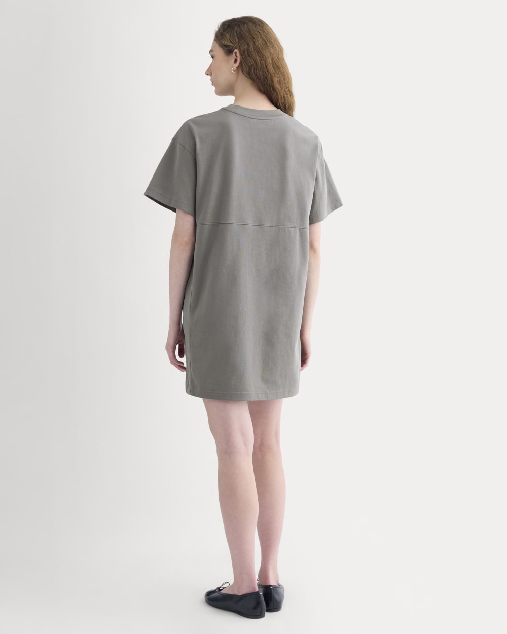 Weekend Tee Mini Dress in Charcoal Grey — detail view