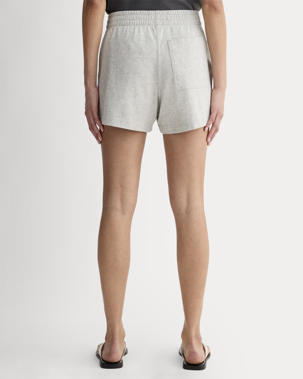 The Off-Duty Short in Pale Heather Grey — detail view