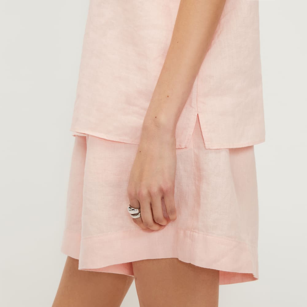 The Scoop Tank in Linen in Petal Pink — detail view