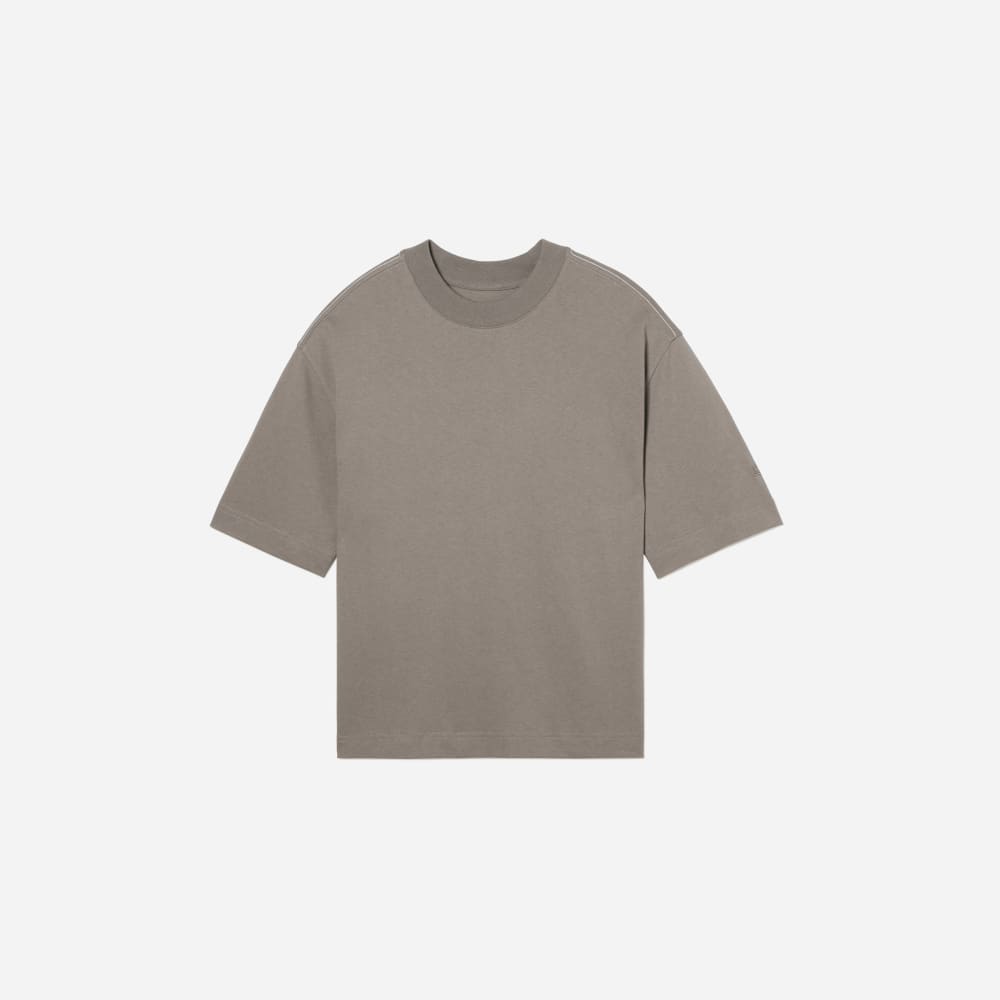 The Premium Weight Relaxed Tee in Clay — front view