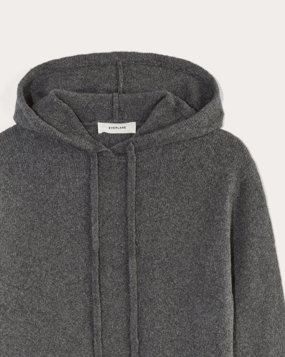 The Oversized Hoodie in Plush Cotton in Charcoal — detail view