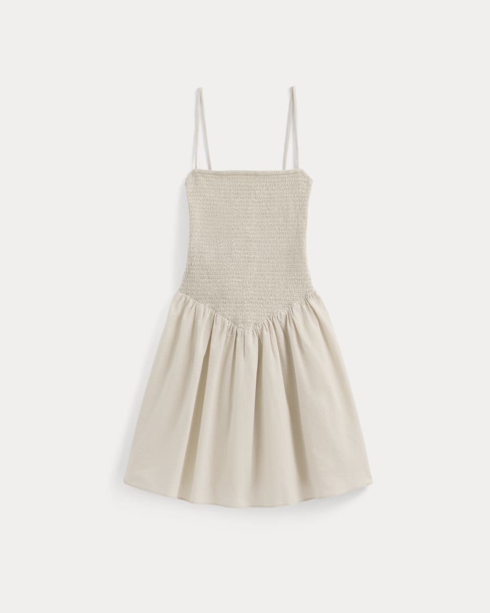 Gauze Smocked Mini Dress in Birch — alternate view