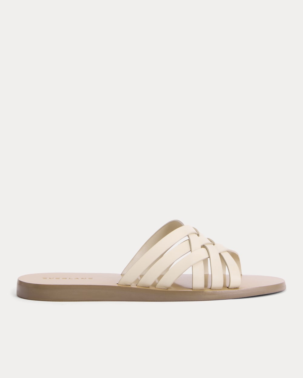 Leather Triple Crisscross Sandal in Canvas — front view
