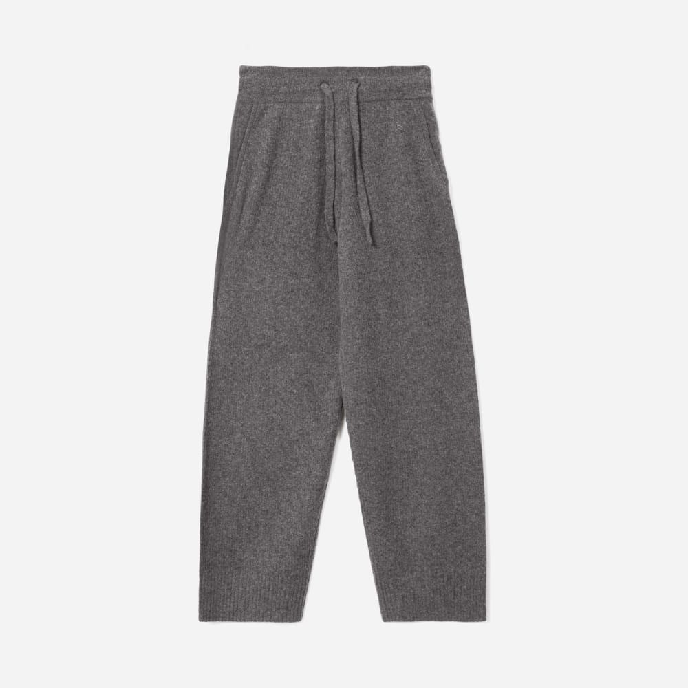 The Cozy-Stretch Wide-Leg Sweatpant in Heathered Charcoal — front view