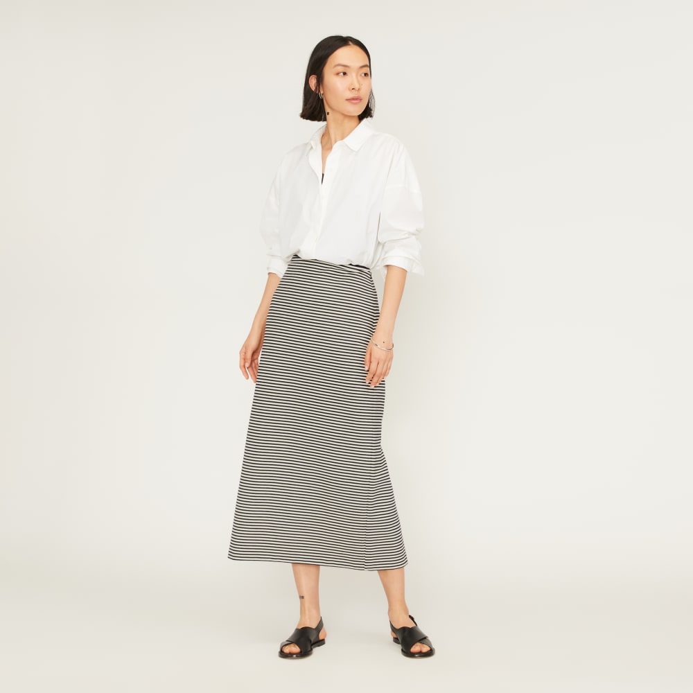 The Dream Maxi Skirt in Parchment / Black — detail view