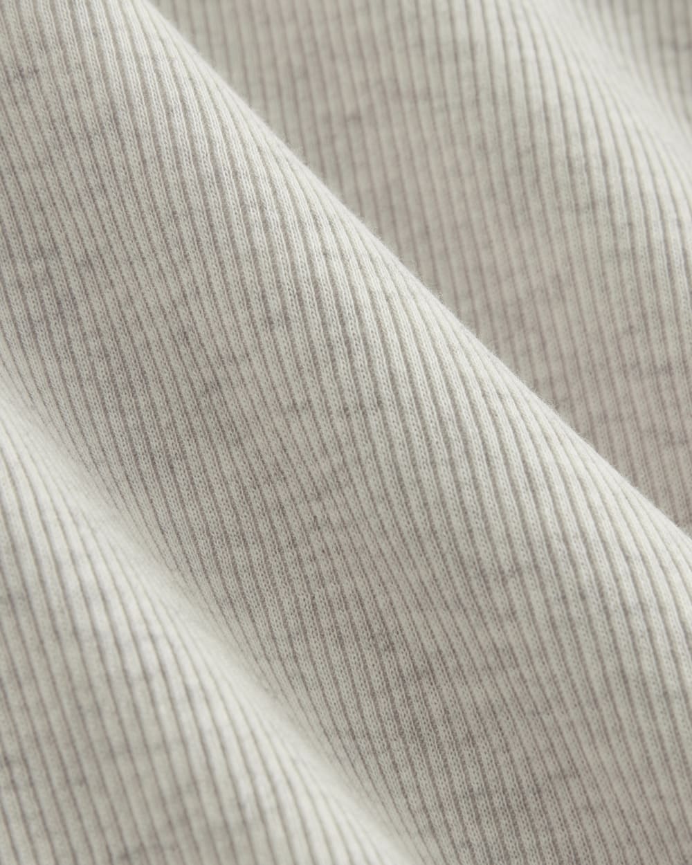 The Luxe Rib Funnel-Neck Tee in Heathered Oat — detail view