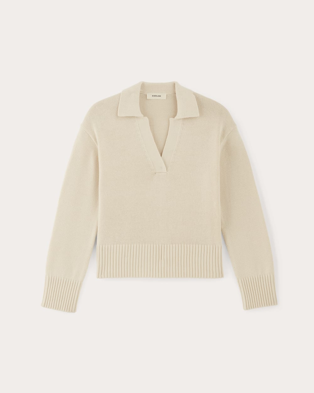 The Boxy Polo in Everyday Cotton in Canvas — alternate view