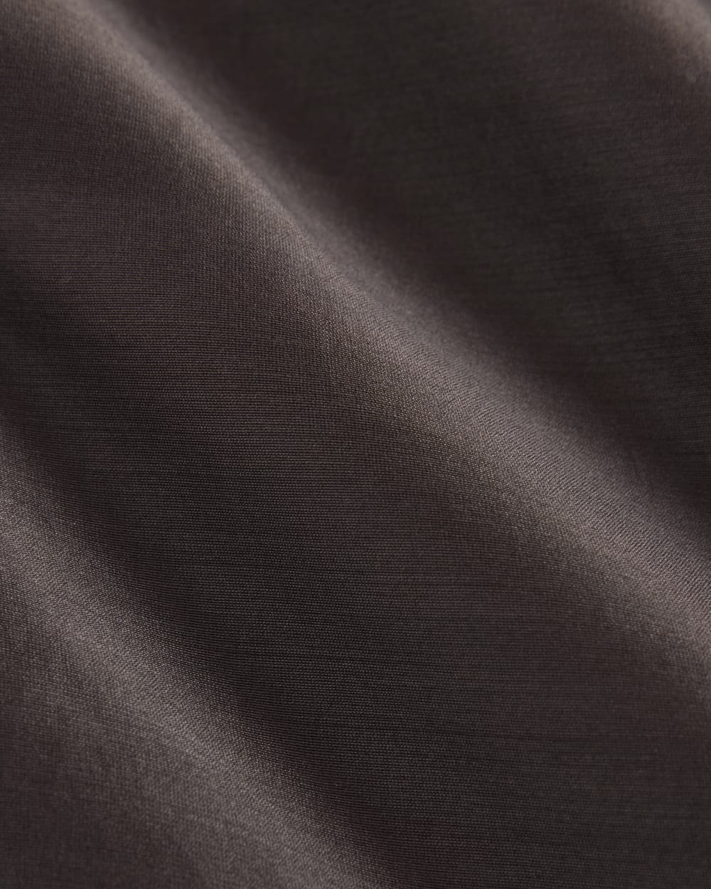 Oversized Shirt in Cotton-Silk Organza in Dark Chocolate — detail view