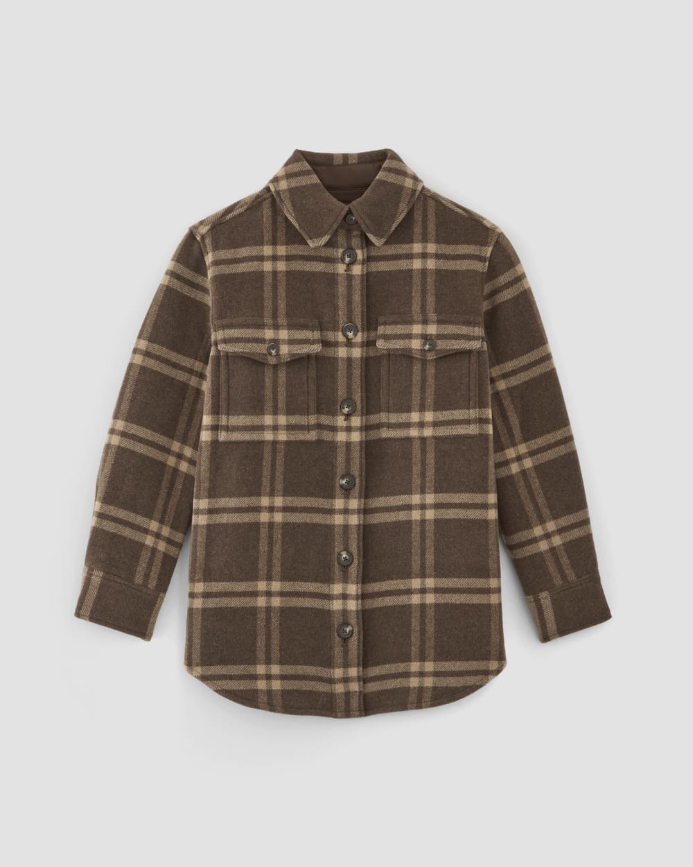 The Italian ReWool® Oversized Shirt Jacket in Brown / Camel — alternate view