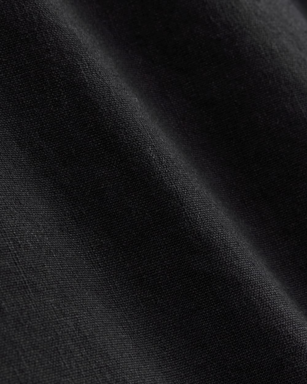 The Tie-Back Dress in Stretch Linen in Black — detail view