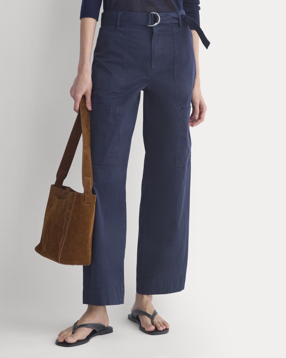 Utility Straight-Leg Cargo Pant in Navy — detail view