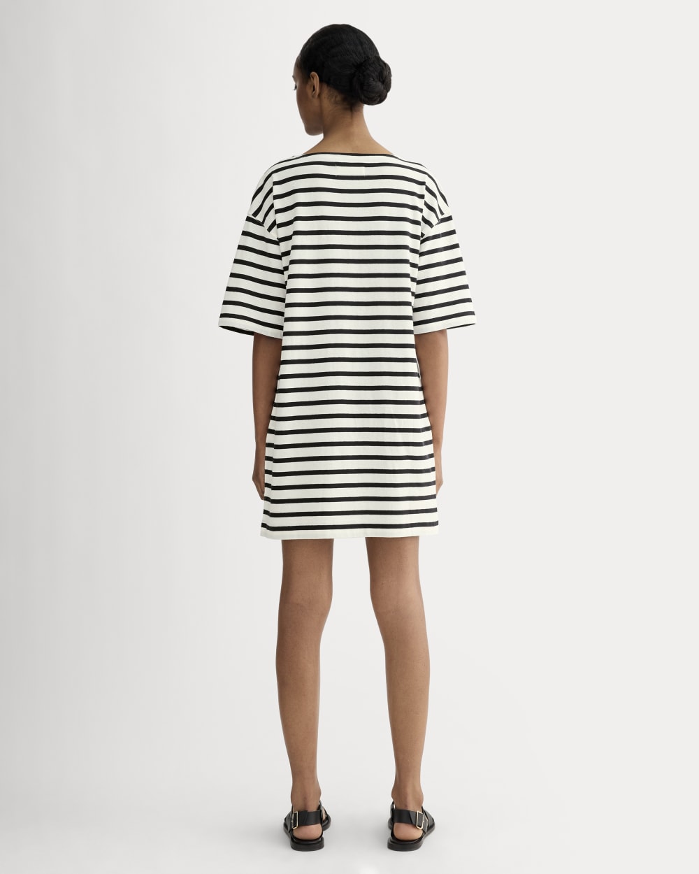 The Mariner Dress in Bone / Black — detail view