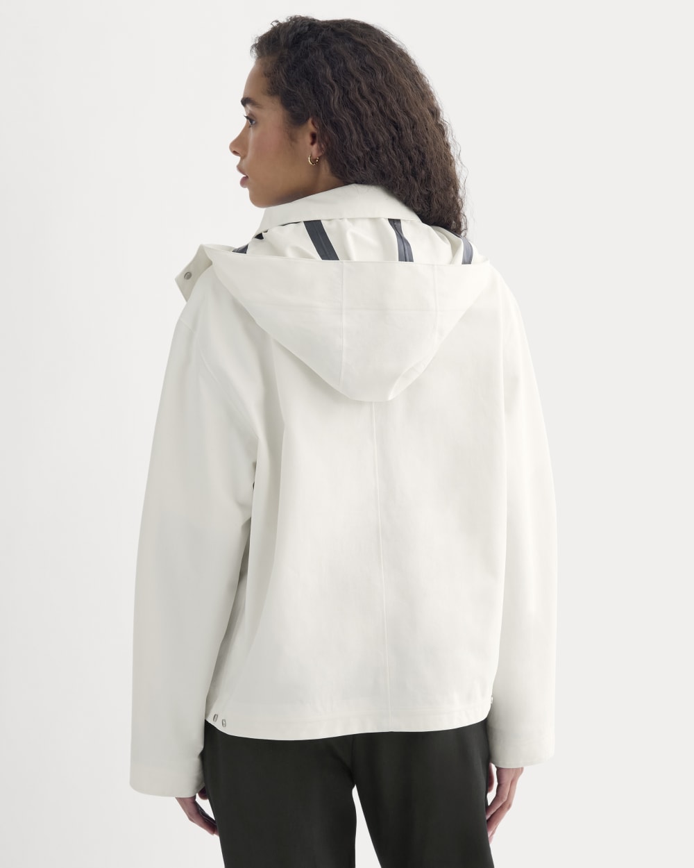Re:Cycled Nylon Barrel Jacket in Bone — detail view