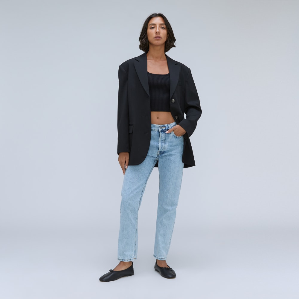 The Rigid Slouch Jean in Vintage Sky Blue — detail view
