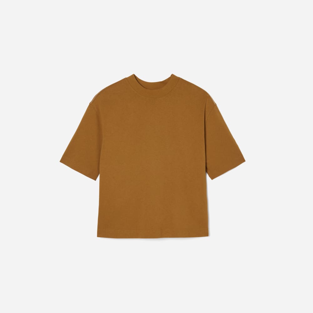 The Premium Weight Relaxed Tee in Tawny Brown — front view