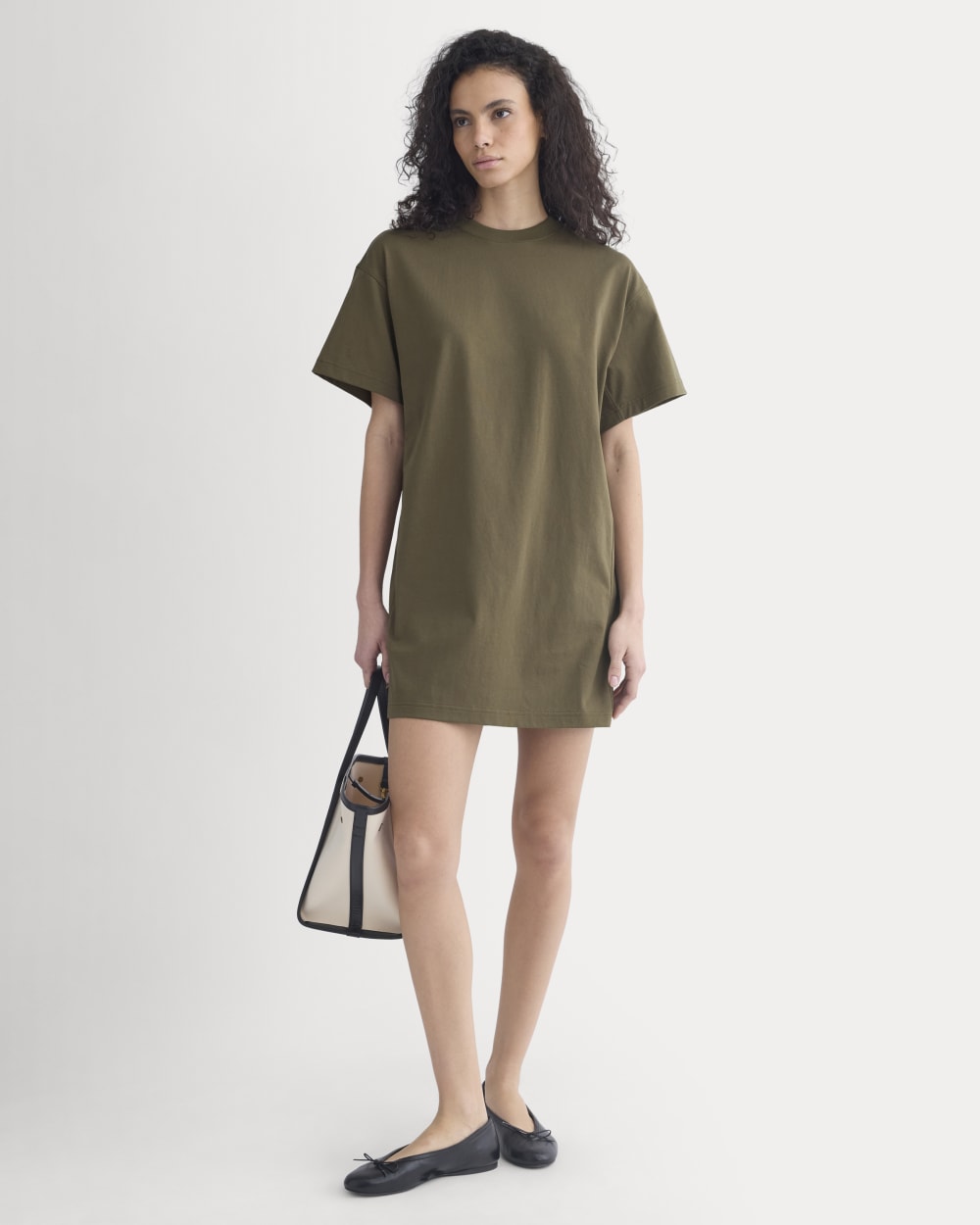 Weekend Tee Mini Dress in Beech — detail view