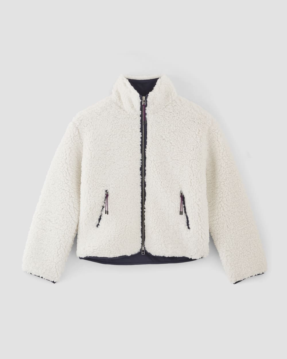 The ReNew Fleece Full Zip in Bone — alternate view