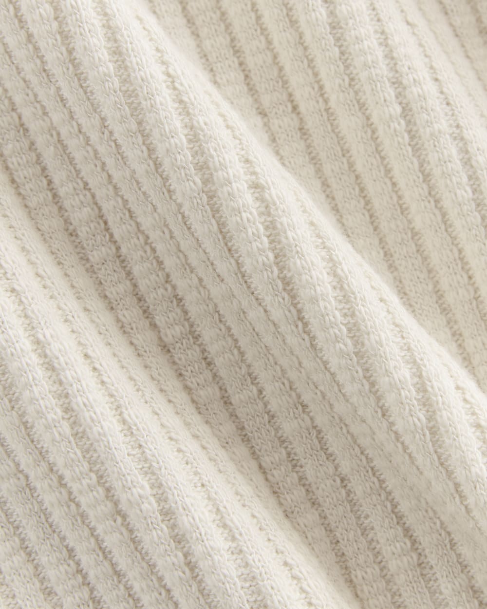 The Rib-Knit Henley Dress in Bone — detail view