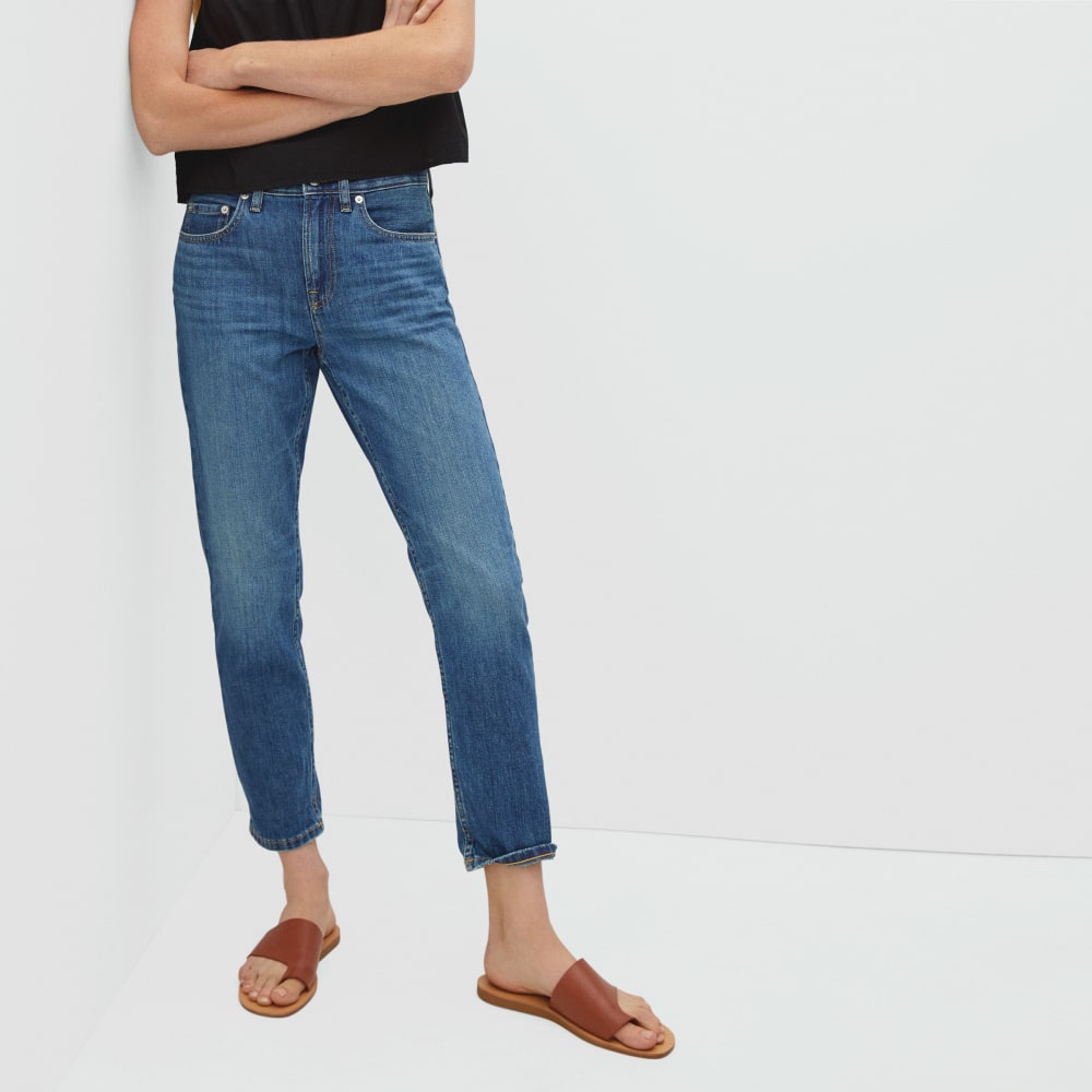 The Super-Soft Relaxed Jean in Vintage Dark Blue — detail view