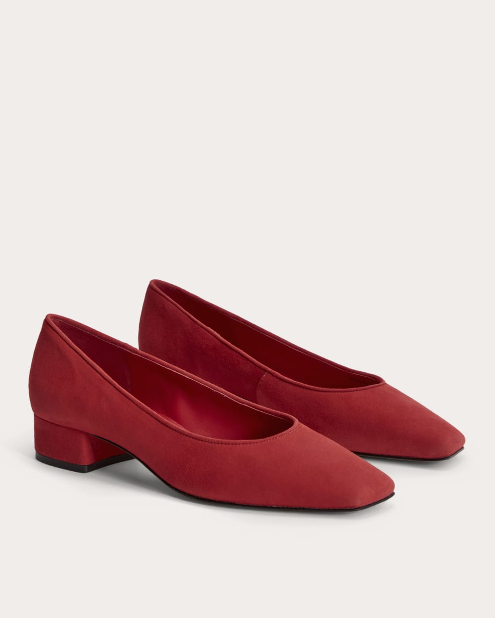 The Ballet Pump in Classic Red Suede — detail view