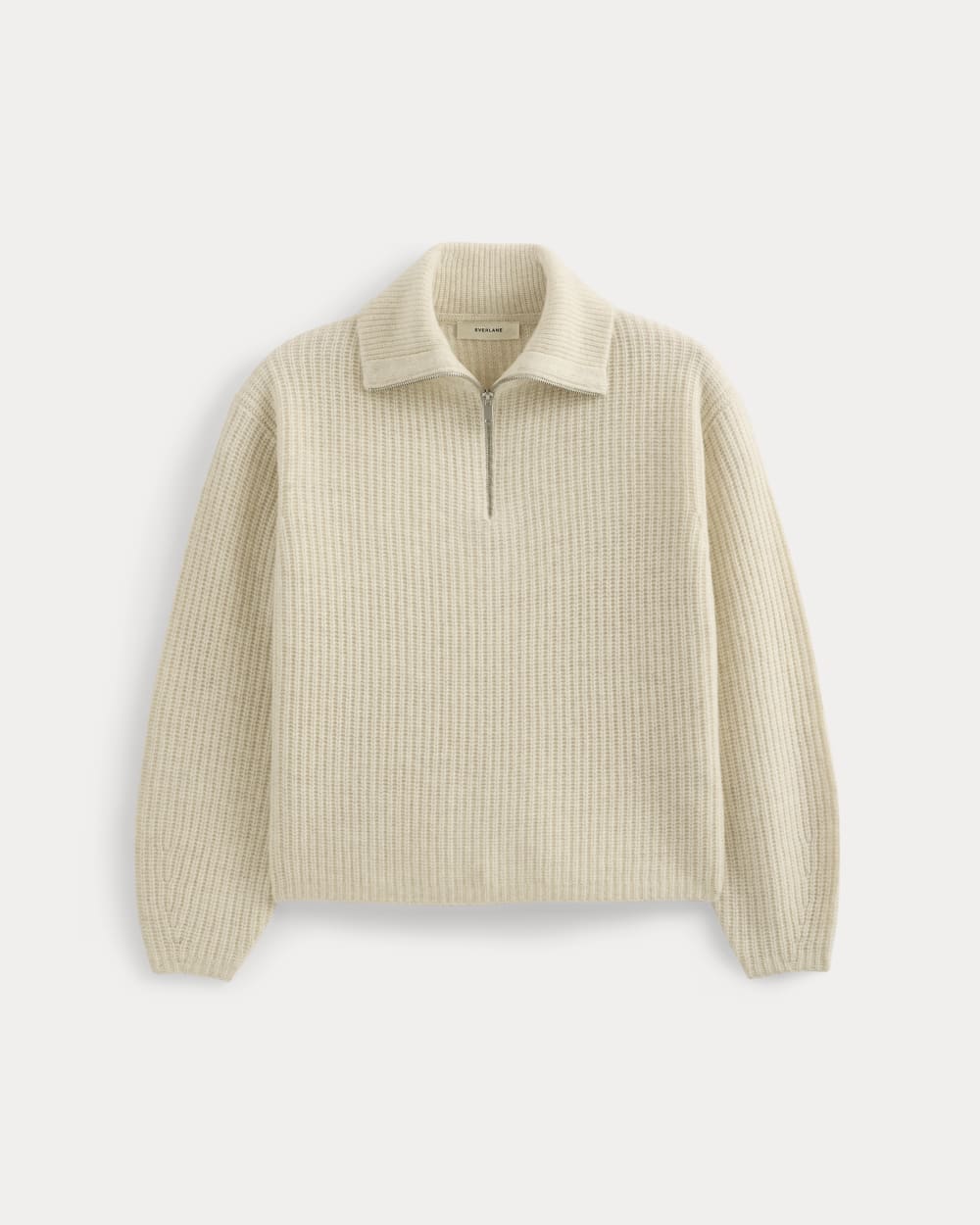 The Half-Zip Sweater in Luxe Merino in Heathered Oat — alternate view