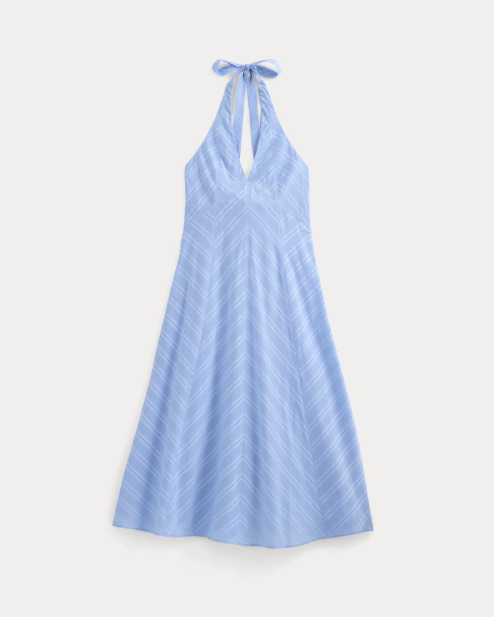 Textured Halter Midi Dress in Open Air Blue — alternate view