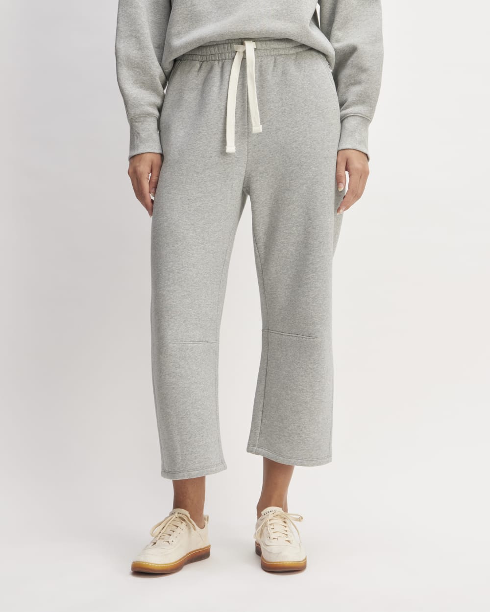 The ReTrack Barrel Sweatpant in Heathered Grey — front view