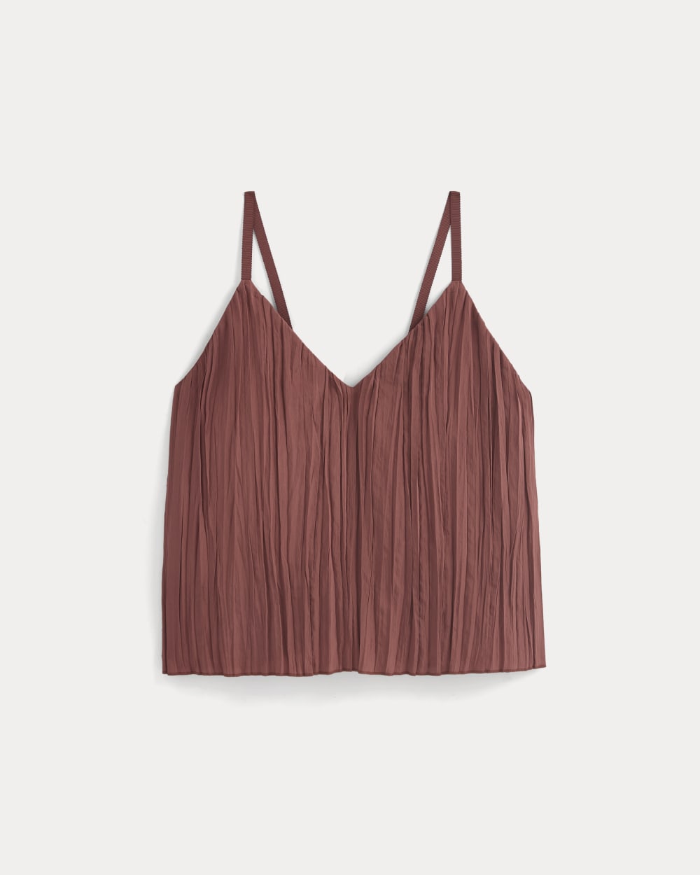 Crinkle Trapeze Tank in Henna Red — alternate view