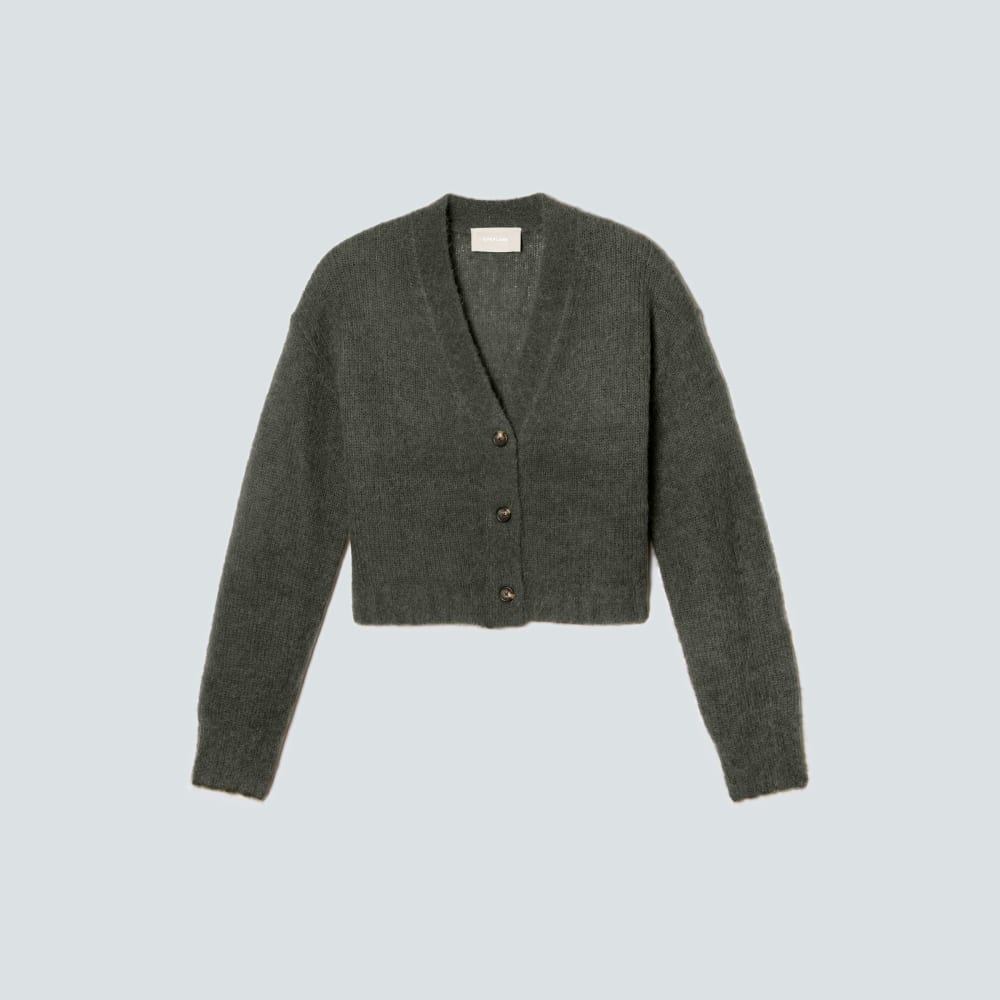 The Alpaca V-Neck Cropped Cardigan in Kambaba — alternate view