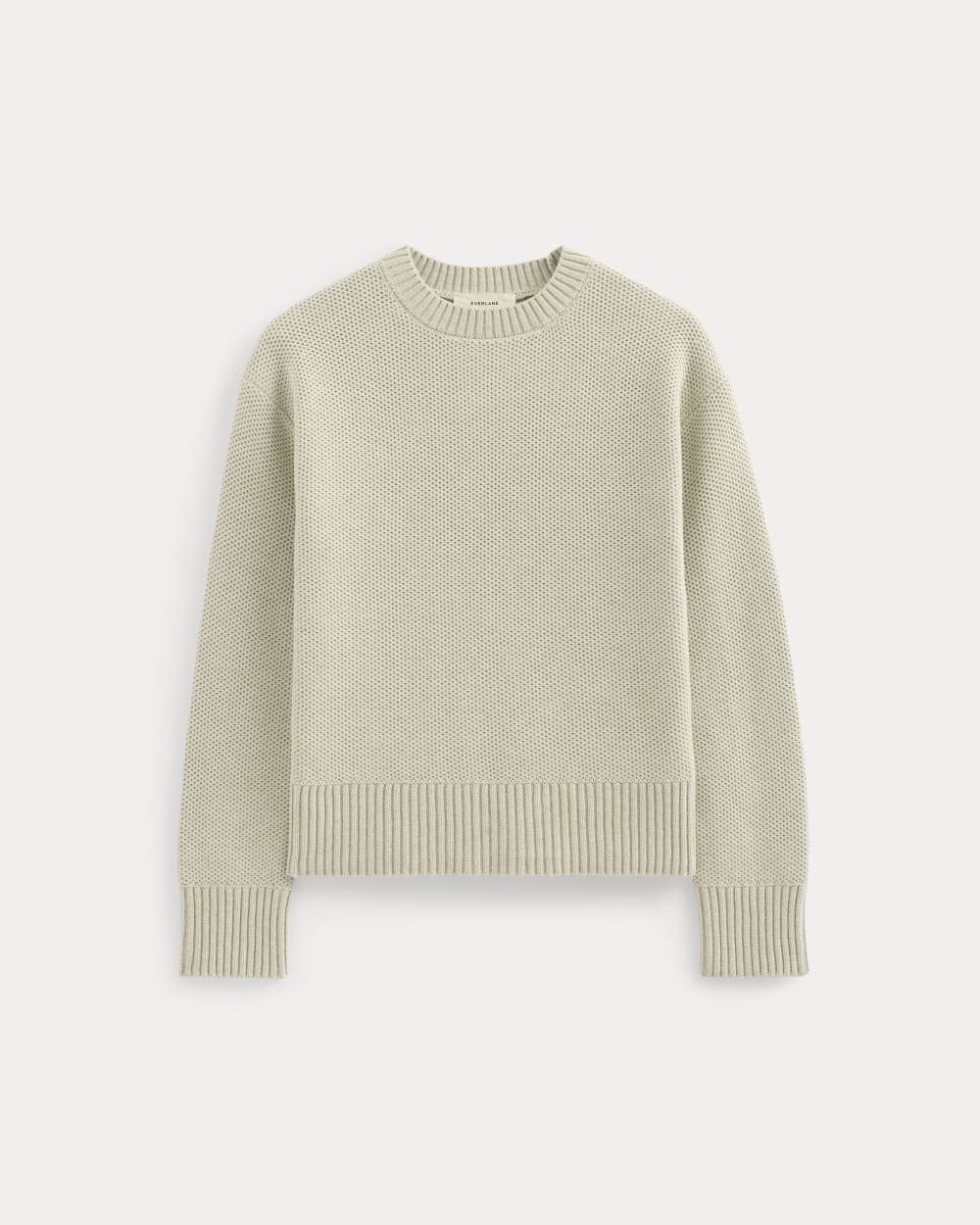 The Cotton Honeycomb Square Crew in Heathered Oat — alternate view
